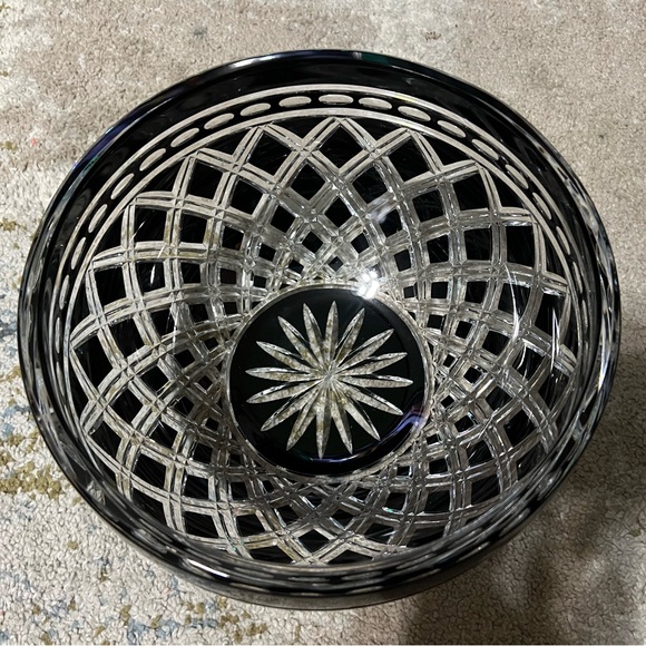 Ajka crystal black cut to clear. Bohemian crystal made in Hungary. - Picture 9 of 12